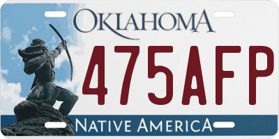 OK license plate 475AFP