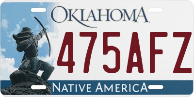 OK license plate 475AFZ