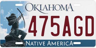 OK license plate 475AGD