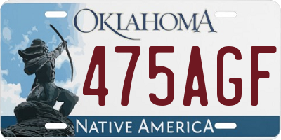 OK license plate 475AGF