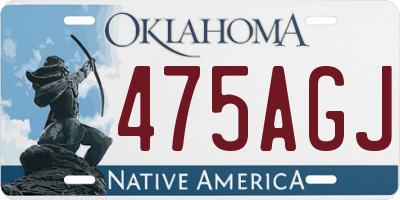OK license plate 475AGJ