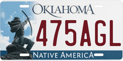 OK license plate 475AGL
