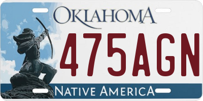 OK license plate 475AGN