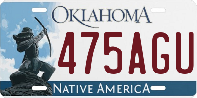 OK license plate 475AGU
