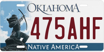 OK license plate 475AHF