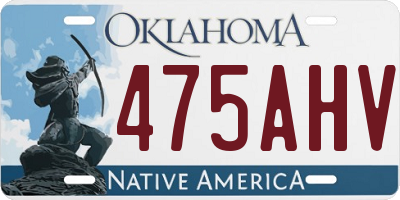 OK license plate 475AHV