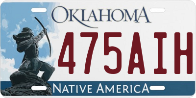 OK license plate 475AIH