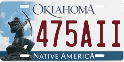 OK license plate 475AII