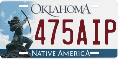 OK license plate 475AIP