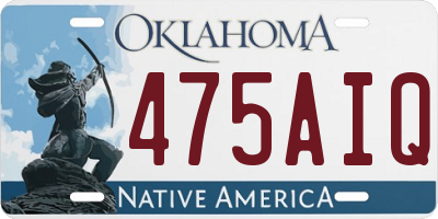 OK license plate 475AIQ