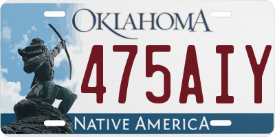 OK license plate 475AIY