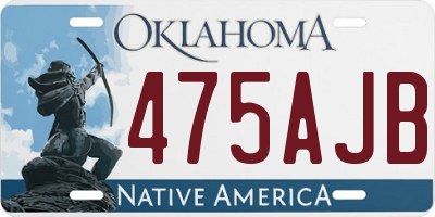 OK license plate 475AJB