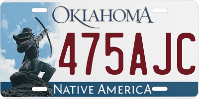 OK license plate 475AJC
