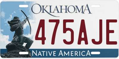 OK license plate 475AJE