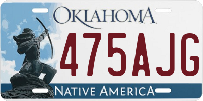 OK license plate 475AJG