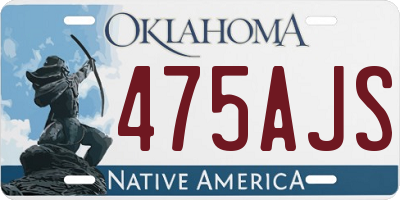 OK license plate 475AJS