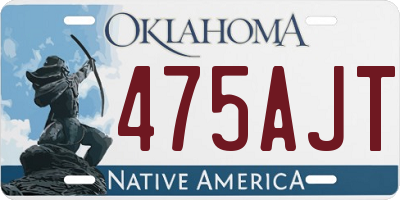 OK license plate 475AJT