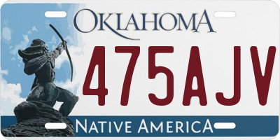 OK license plate 475AJV