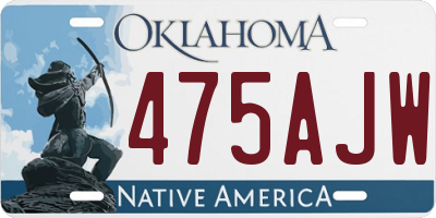 OK license plate 475AJW