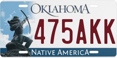 OK license plate 475AKK