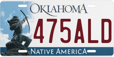 OK license plate 475ALD