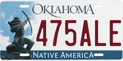 OK license plate 475ALE