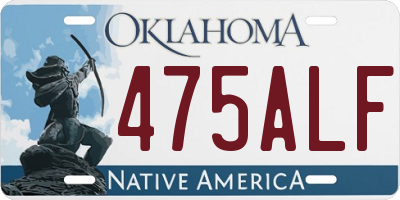 OK license plate 475ALF