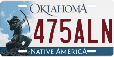 OK license plate 475ALN
