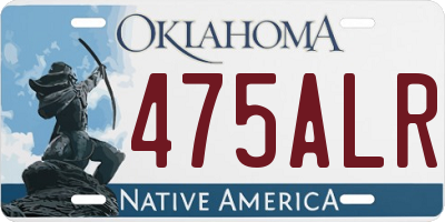 OK license plate 475ALR