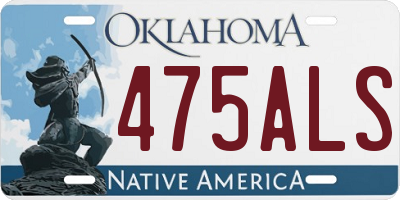 OK license plate 475ALS