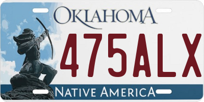 OK license plate 475ALX