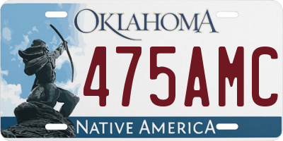 OK license plate 475AMC
