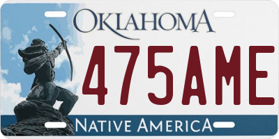 OK license plate 475AME