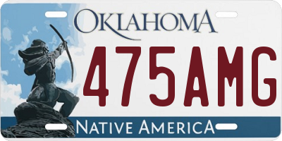 OK license plate 475AMG