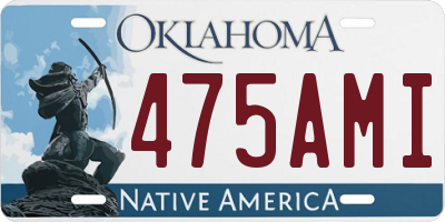 OK license plate 475AMI