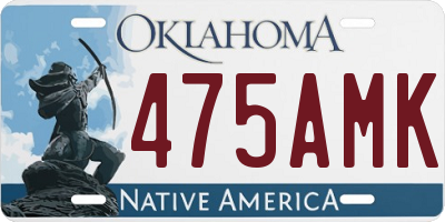 OK license plate 475AMK