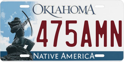 OK license plate 475AMN