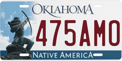 OK license plate 475AMO