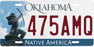 OK license plate 475AMQ