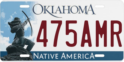 OK license plate 475AMR