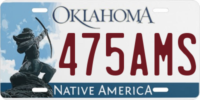 OK license plate 475AMS