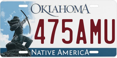 OK license plate 475AMU