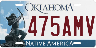 OK license plate 475AMV