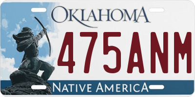 OK license plate 475ANM