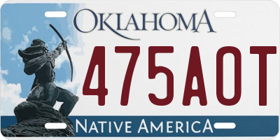 OK license plate 475AOT