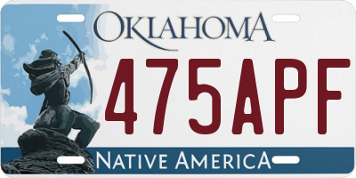 OK license plate 475APF