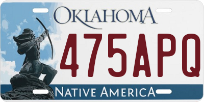 OK license plate 475APQ