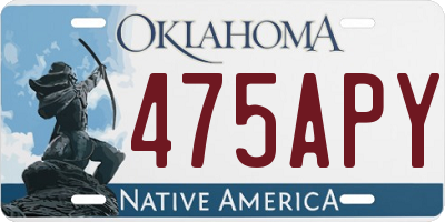 OK license plate 475APY