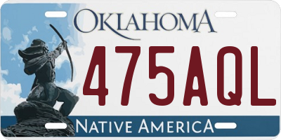 OK license plate 475AQL