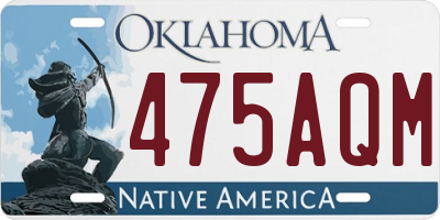 OK license plate 475AQM